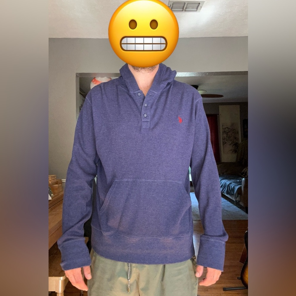 Polo by Ralph Lauren Men's Purple/Navy Blue Hoodie with Red Logo